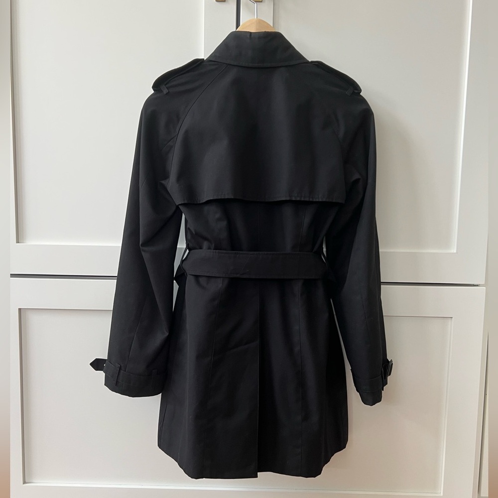 Black Burberry Trench • full check interior lining • removable belt - Size US 2 - Picture 8 of 16
